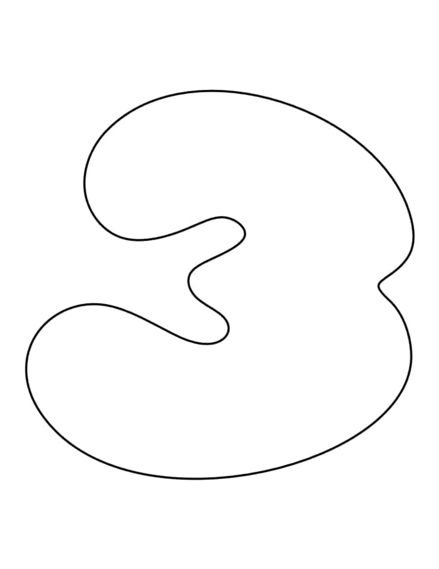 Bubble Number 3 Tracing Worksheets Pdf Free Vectors
